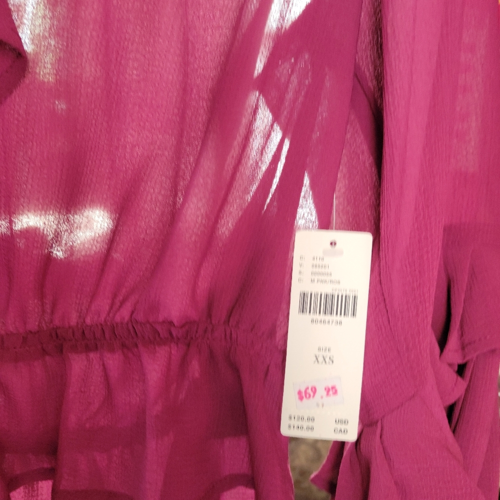 ANTHROPOLOGIE PINK BLOUSE SHIRT SIZE XXS BEAUTUFUL DETAILS NWT